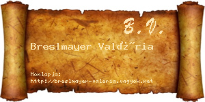 Breslmayer Valéria névjegykártya